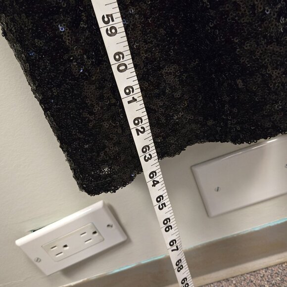 B. Darlin 9/10 Y2K Vintage Black Sequin Halter Maxi Dress Strappy Open Back Fron - Picture 9 of 10